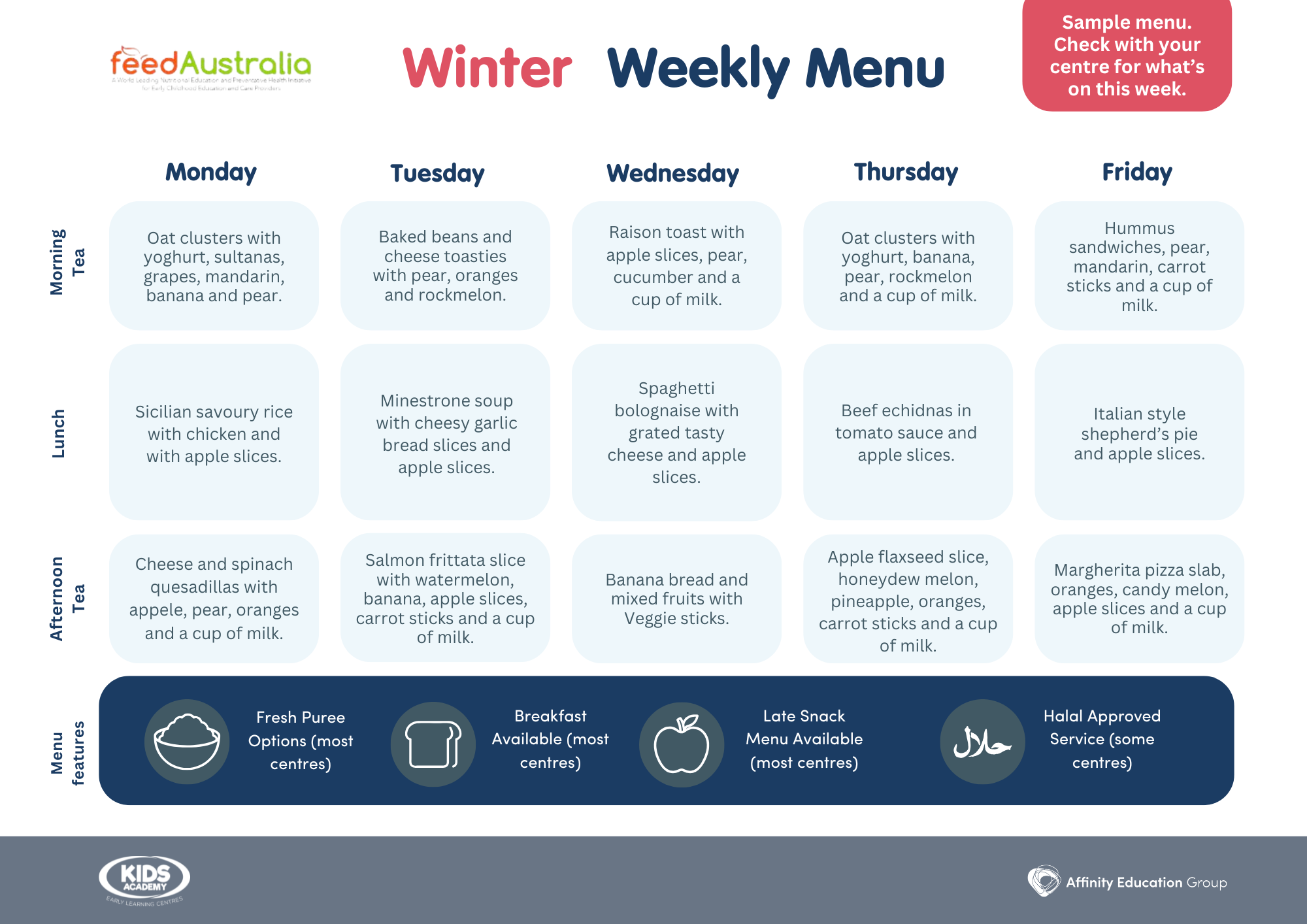 Click to download the sample menu